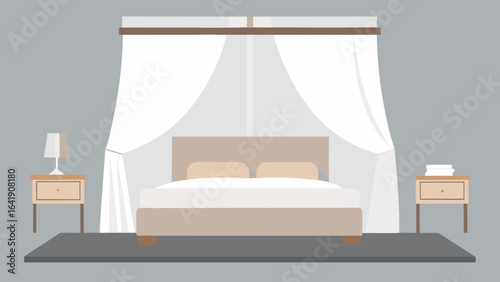 soft neutral toned bedroom sheer curtains calm