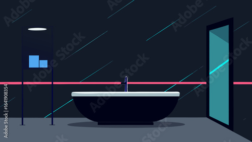 ultra modern bathroom black marble walls