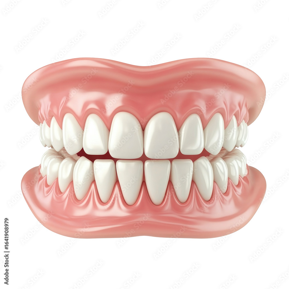 Obraz premium Realistic denture set isolated on transparent background