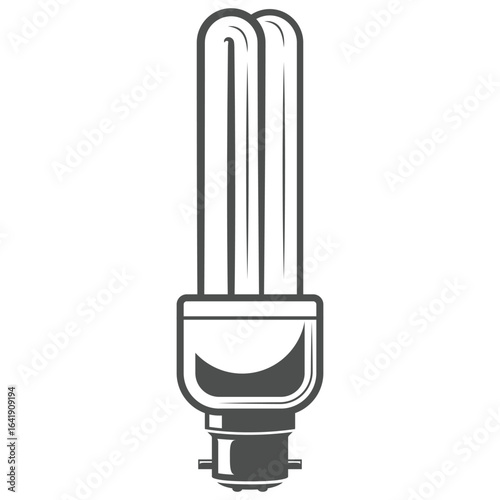 Vector Illustration of Compact Fluorescent Light Bulb in Minimal Silhouette Style