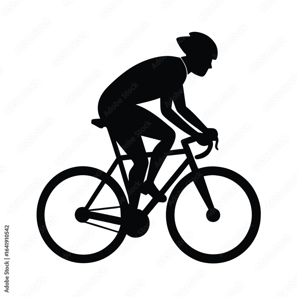 Fototapeta premium Cyclist Silhouette Fast Ride