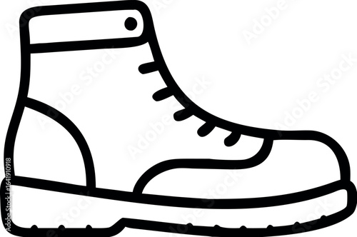 Safety Boots line icon, Bota Motif Outline Vector Art
