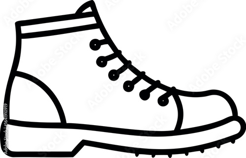 Safety Boots line icon, Bota Motif Outline Vector Art