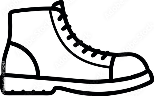 Safety Boots line icon, Bota Motif Outline Vector Art