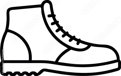 Safety Boots line icon, Bota Motif Outline Vector Art