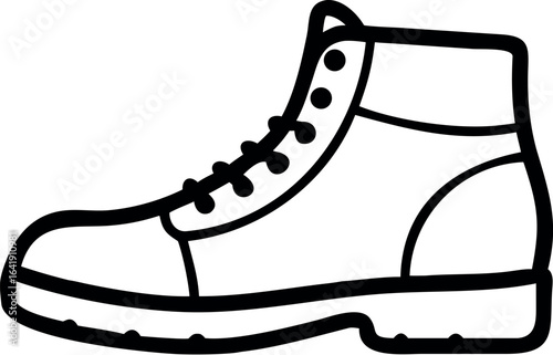 Safety Boots line icon, Bota Motif Outline Vector Art