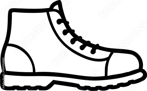 Safety Boots line icon, Bota Motif Outline Vector Art
