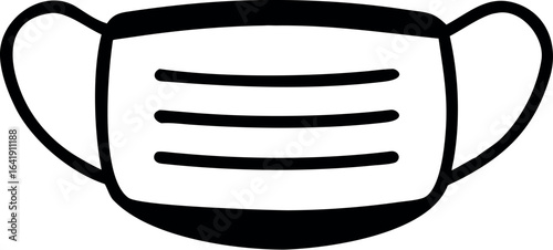 Face mask icon vector, Medical Mask Thin Line Icon