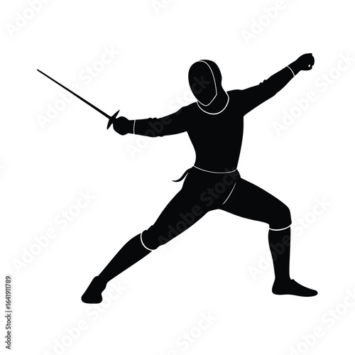 Fencer Silhouette Action & Sport