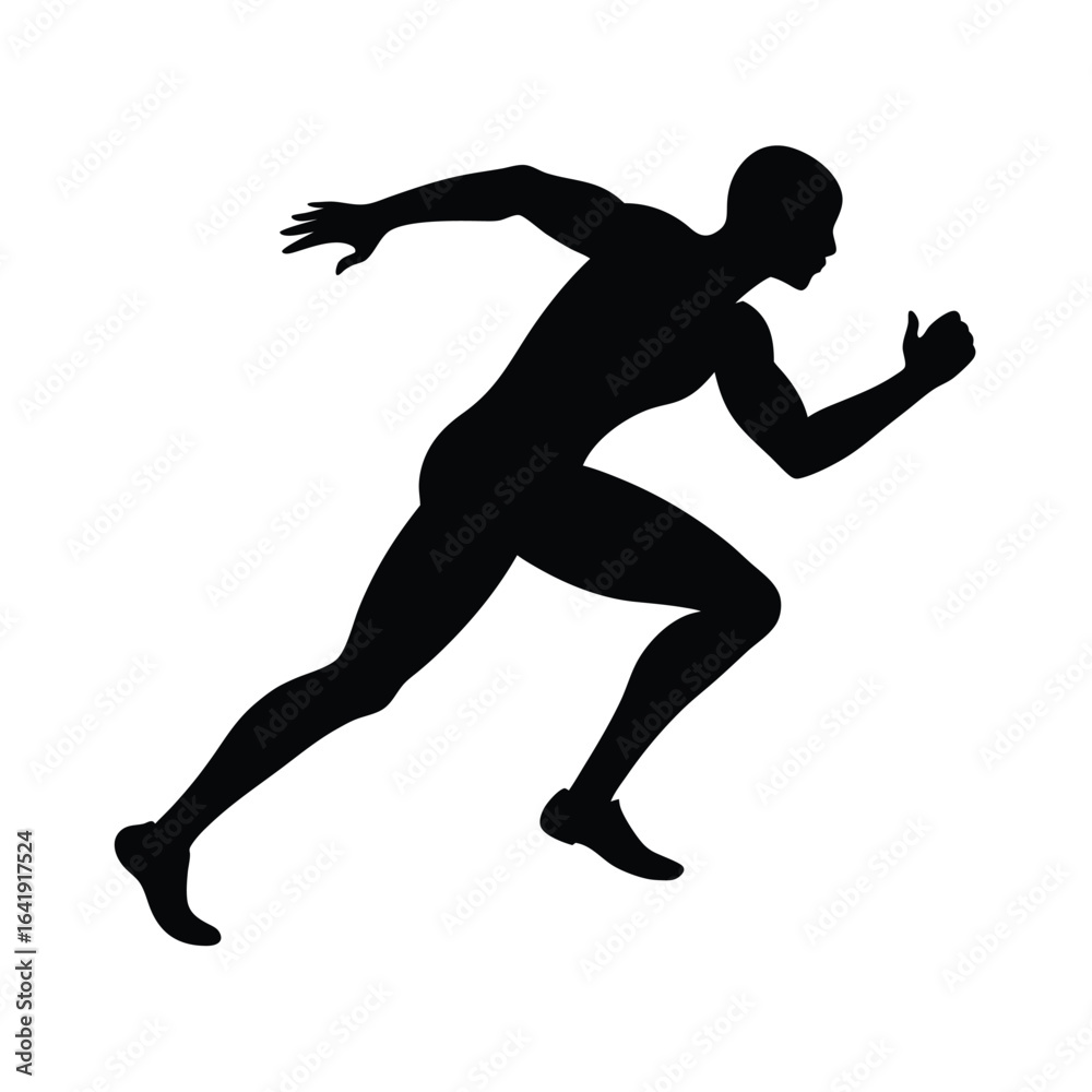 Obraz premium Runner Sprinting Silhouette