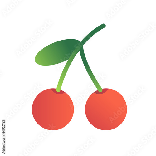 cherry with leaf
