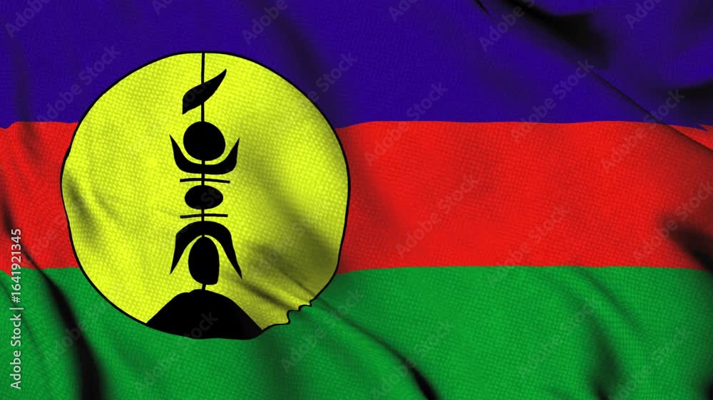 New Caledonia flag with flèche faîtière emblem