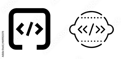 Code Icon Symbol for Programming Development Software Web Design