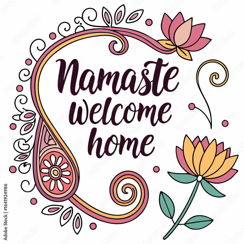 Obraz premium a colorful paisley and flowers 