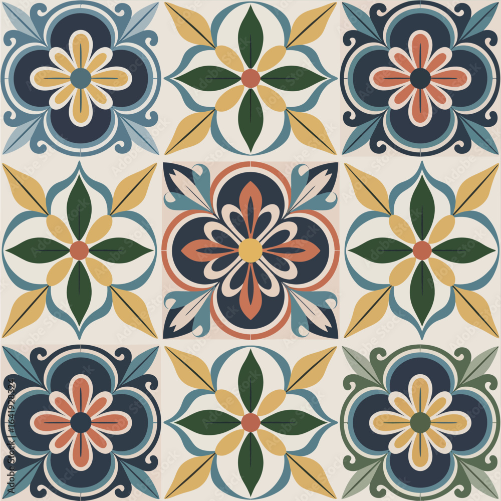 Obraz premium vector illustration hires Collection of High-Resolution Abstract Seamless ornament Patterns with Diverse Designs and Textures 