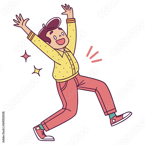 happy jumping boy