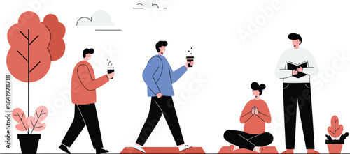 Modern Flat Vector Illustration of People Lifestyle Template