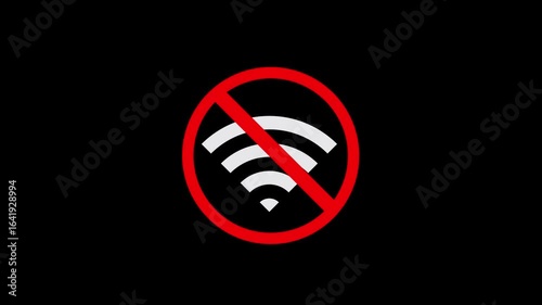 No Wifi Signal: Animated Icon Loop, Network Disconnection Alert