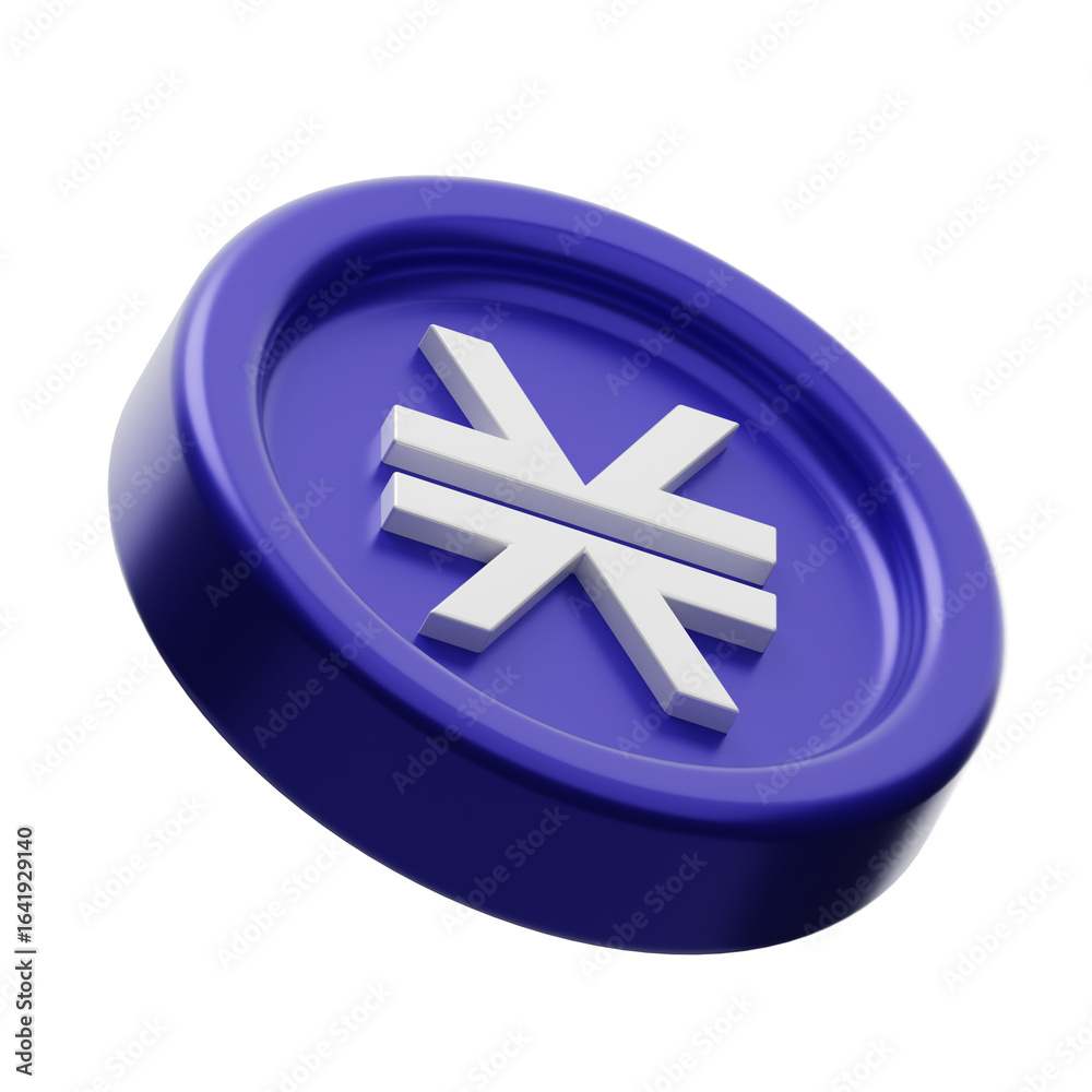 Obraz premium blue glossy button