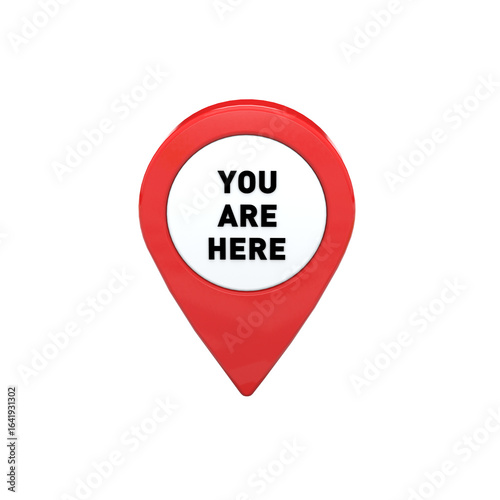 You are here street map GPS simple 3D icon. Road GPS map here sign pin design, your are here location icon design