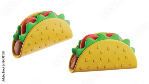 Two delicious looking tacos on a clean white background perfect for lunch or dinner promotions and advertising material mexican cuisine concept