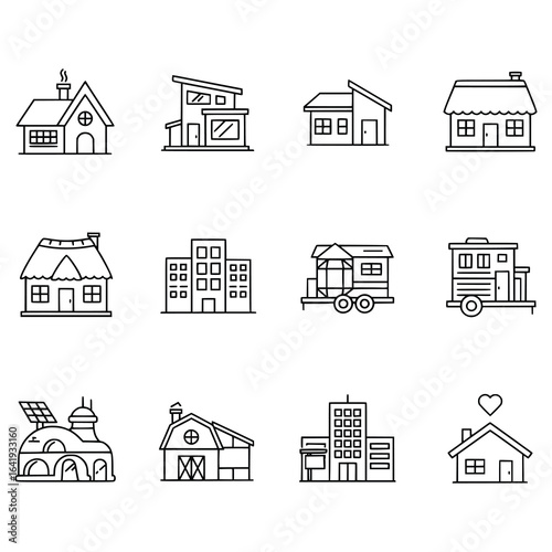 Simple Building Icons Generative AI
