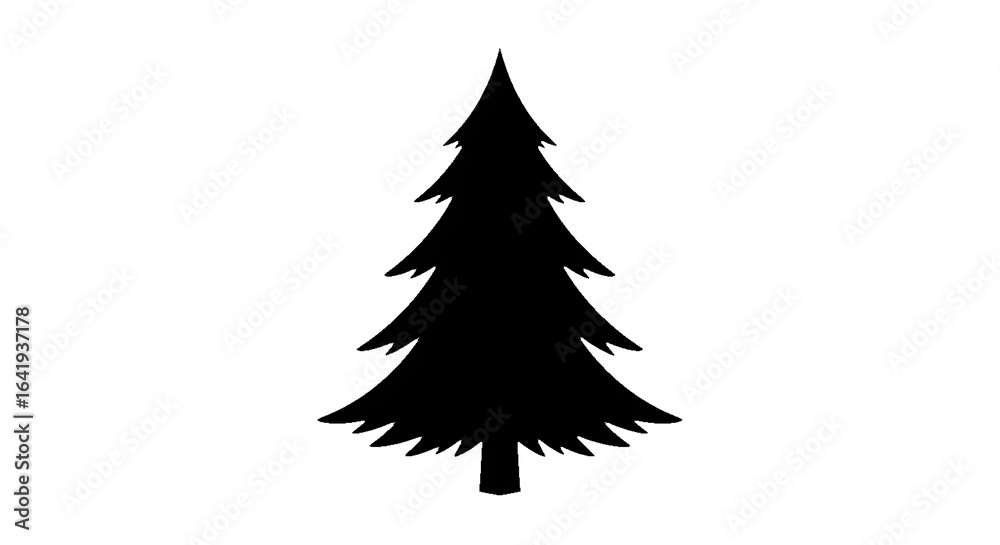 Obraz premium Black Pine Tree Silhouette Graphic