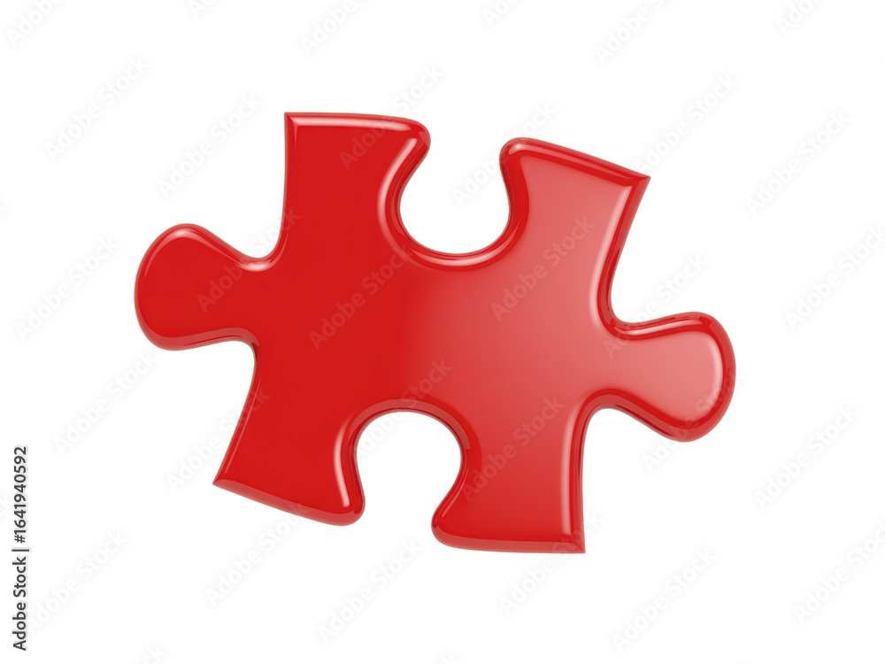 Obraz premium Red Jigsaw Puzzle Piece Isolated 