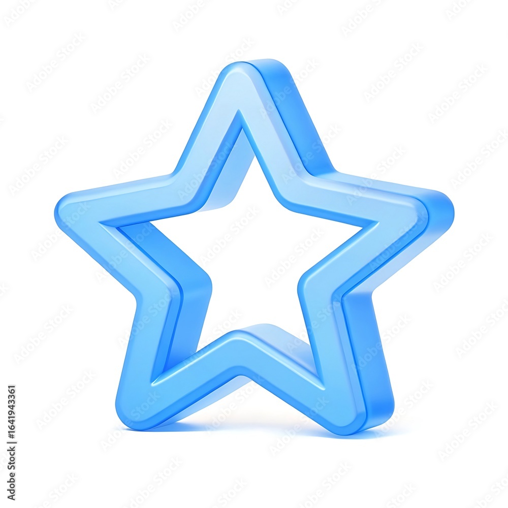 Blue outline star shape on a white background Blue outline star shape on a white background