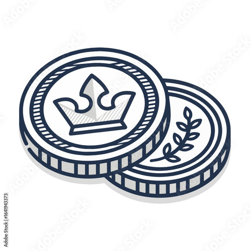 Coins Icon Ideal for financial applications, online gaming, and e-commerce loyalty programs.