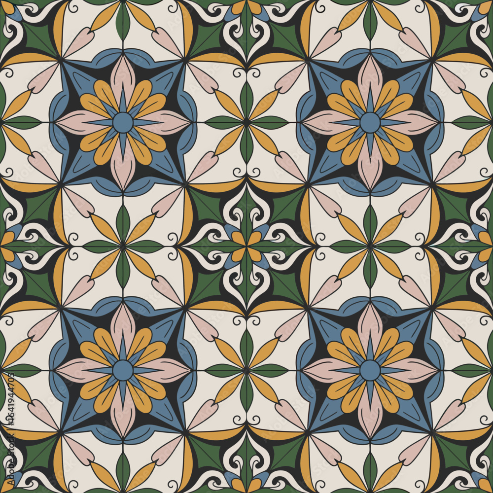 Fototapeta premium vector illustration hires Collection of High-Resolution Abstract , Seamless ornament Patterns with Diverse Designs and Textures 
