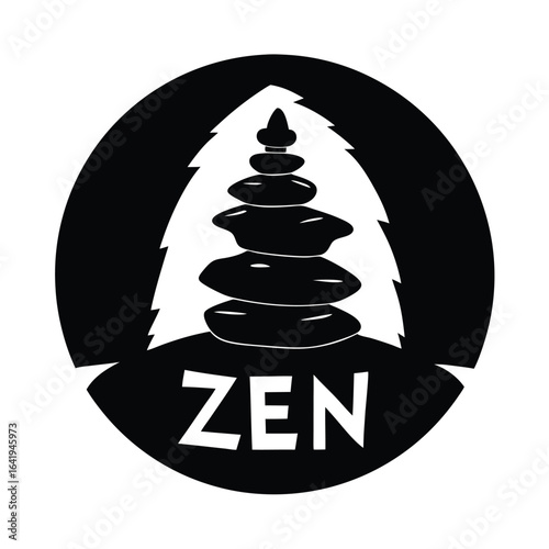 Zen Inside a Rock Stack Silhouette