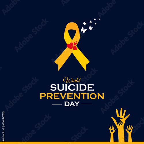 World Suicide Prevention Day. 10 September. Holiday concept. Template for background with banner, poster and card. Vector illustration.