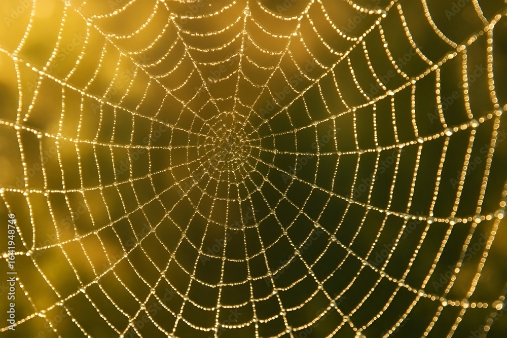 Obraz premium spider web with dew drops