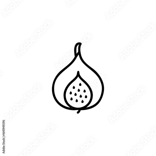 A indian-fig fruits icon line art vector illustration.