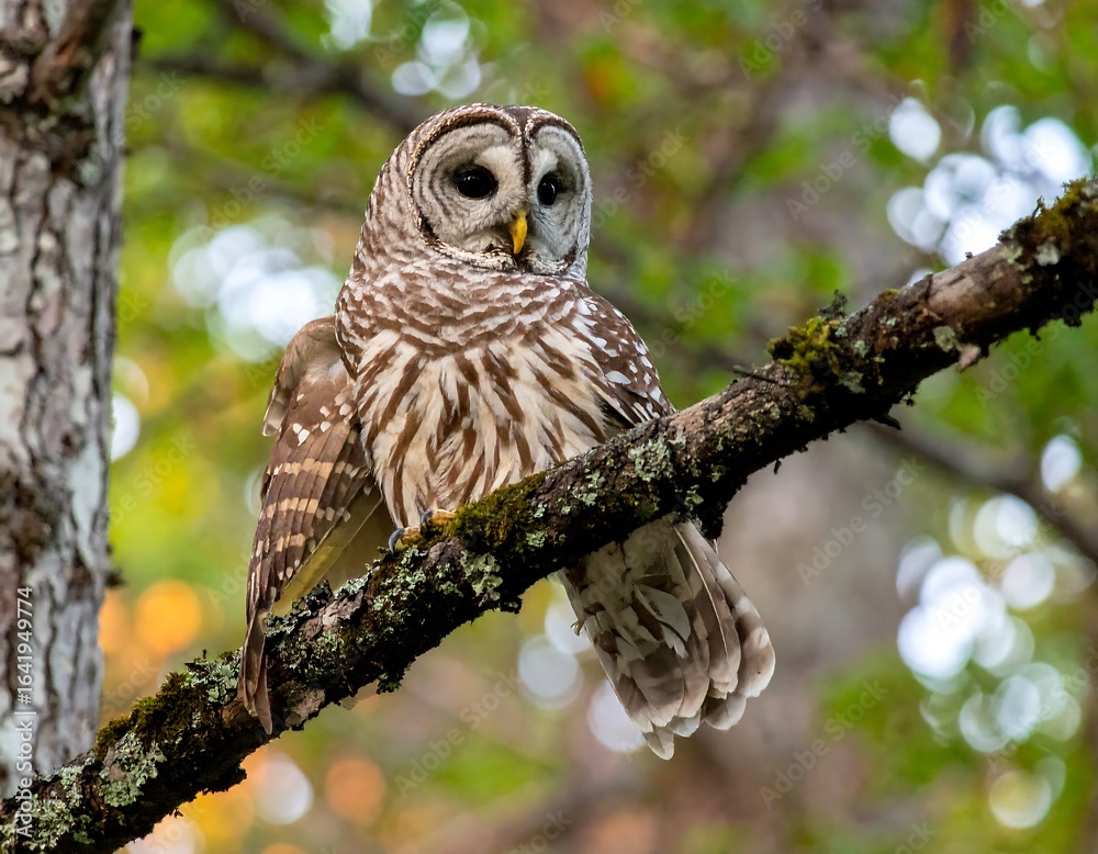 Fototapeta premium Owl perched on a branch