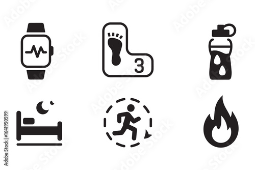 Fitness Activity Tracker Icons Collection