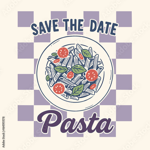 Save the date pasta design