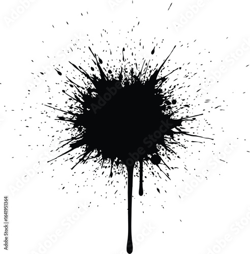 Abstract Grungy Graffiti - Black Spray Paint Brush Strokes