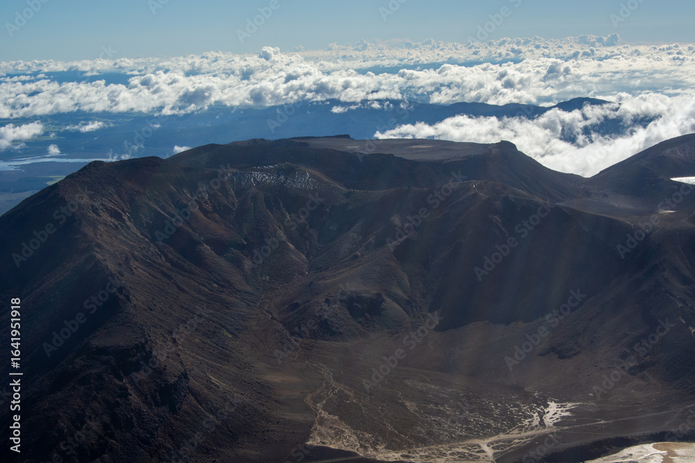Fototapeta premium Aerial View of Rugged Volcanic Mountain Landscape