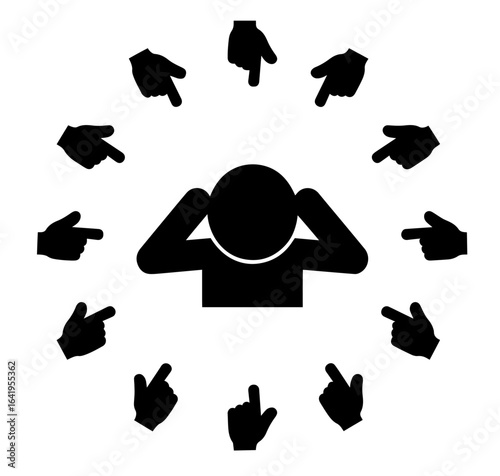 Social pressure, accusations, public shame and psychological bullying — collective judgment, mental stress, emotional conflict, vulnerability in toxic group dynamics, societal criticism


