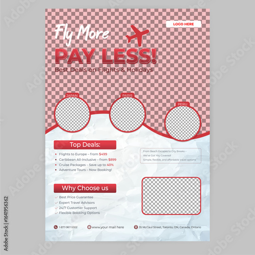 Travel Deals Flyer Template – Modern Holiday & Flight Promotion Design