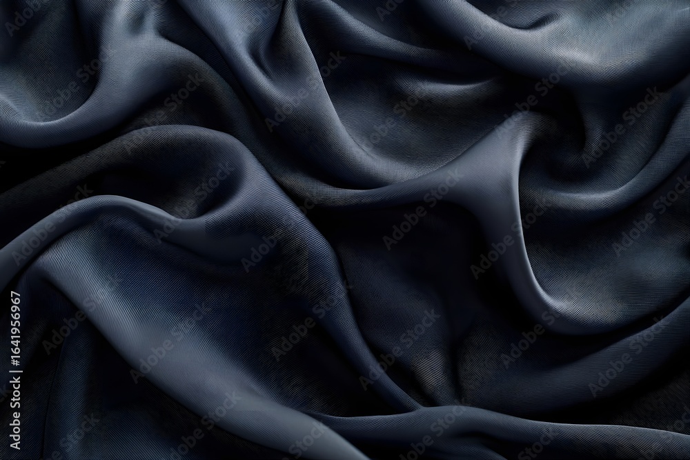 Fototapeta premium Explore elegant dark blue silk fabric texture background for fashion design and textile industry use