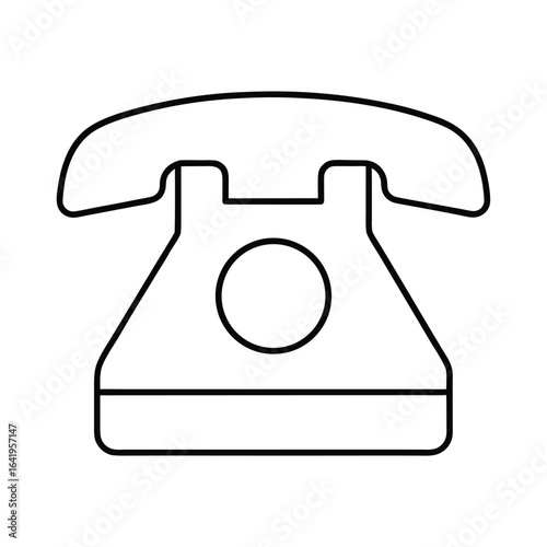 Minimal line art of a landline telephone icon