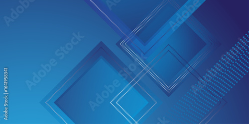 Blue square pattern on banner design. Modern and minimal concept colorful transparent abstract geometric background. Abstract turquoise squares with a gradient, suitable for backgrounds, web design.