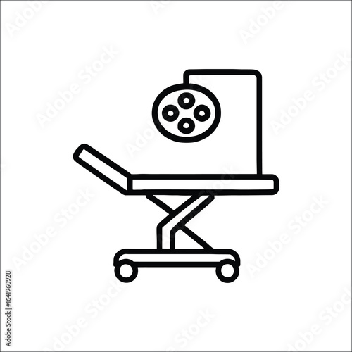 Vector illustration of surgical operating tables isolated on white background isolated on transparent background