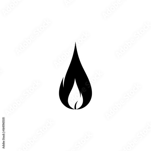 Abstract flame drop symbol graphic design element
