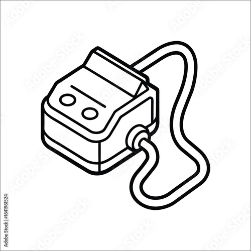 Cpap machine medical device line art isolated on white background isolated on transparent background