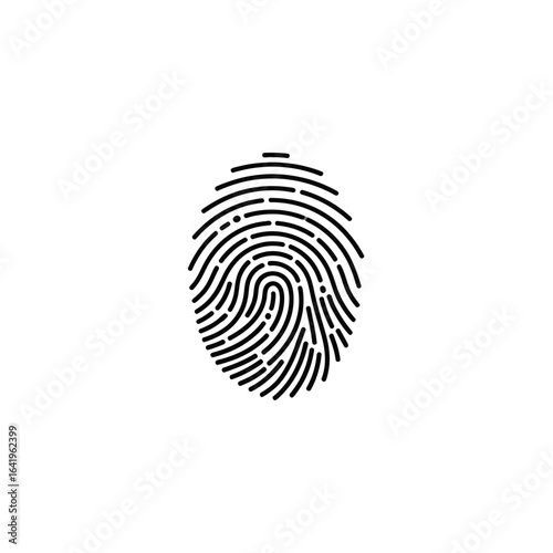 Fingerprint pattern graphic isolated vector illustration for security technology print