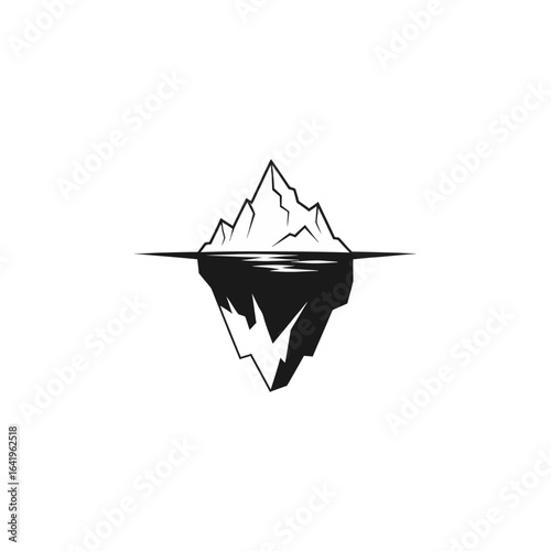 Iceberg illustration image graphic design element vector monochrome
